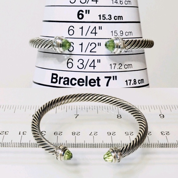 David Yurman Prasiolite Diamond Cuff Bracelet - Picture 8 of 9